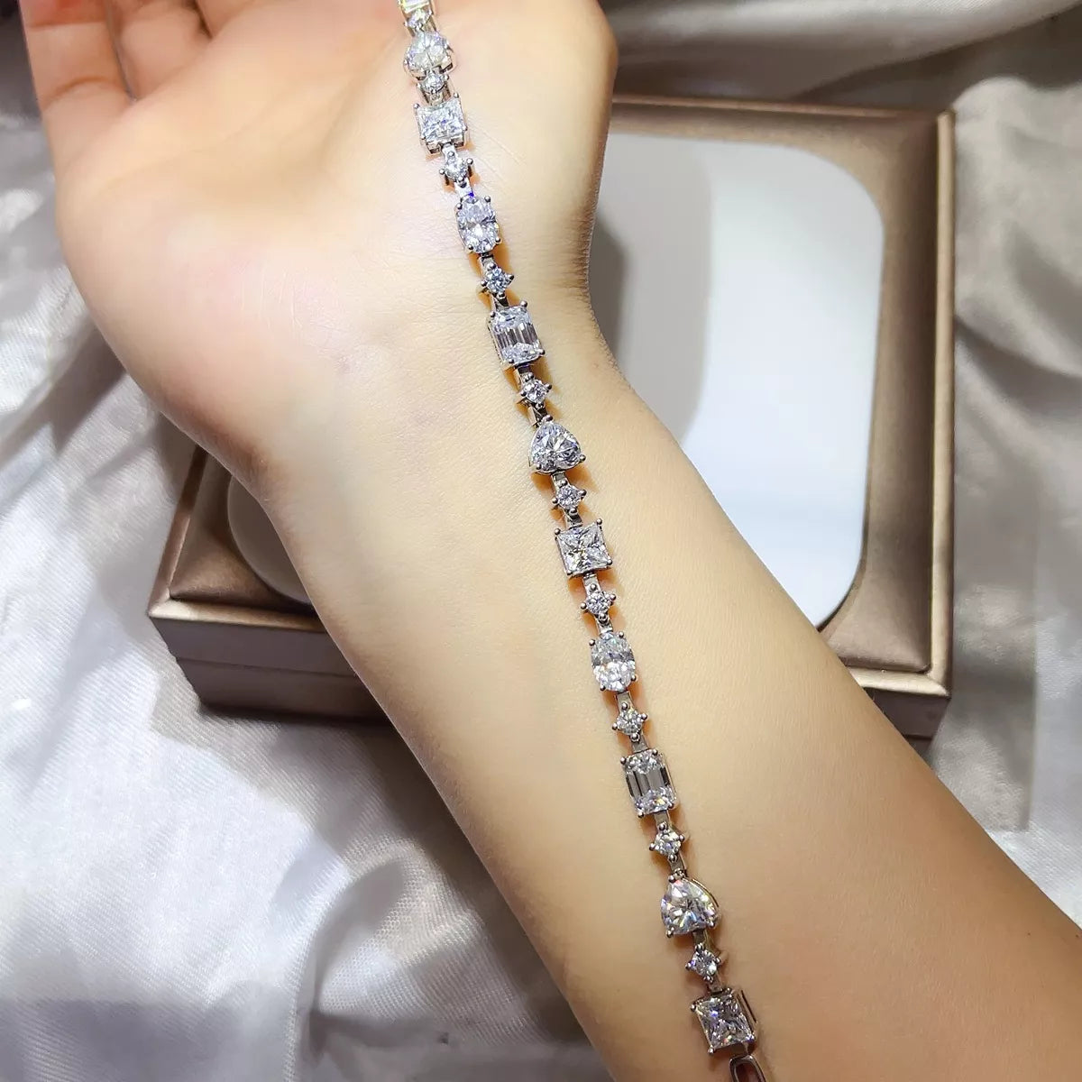 925 Sterling Silver Moissanite Bracelet - Lilixa.store