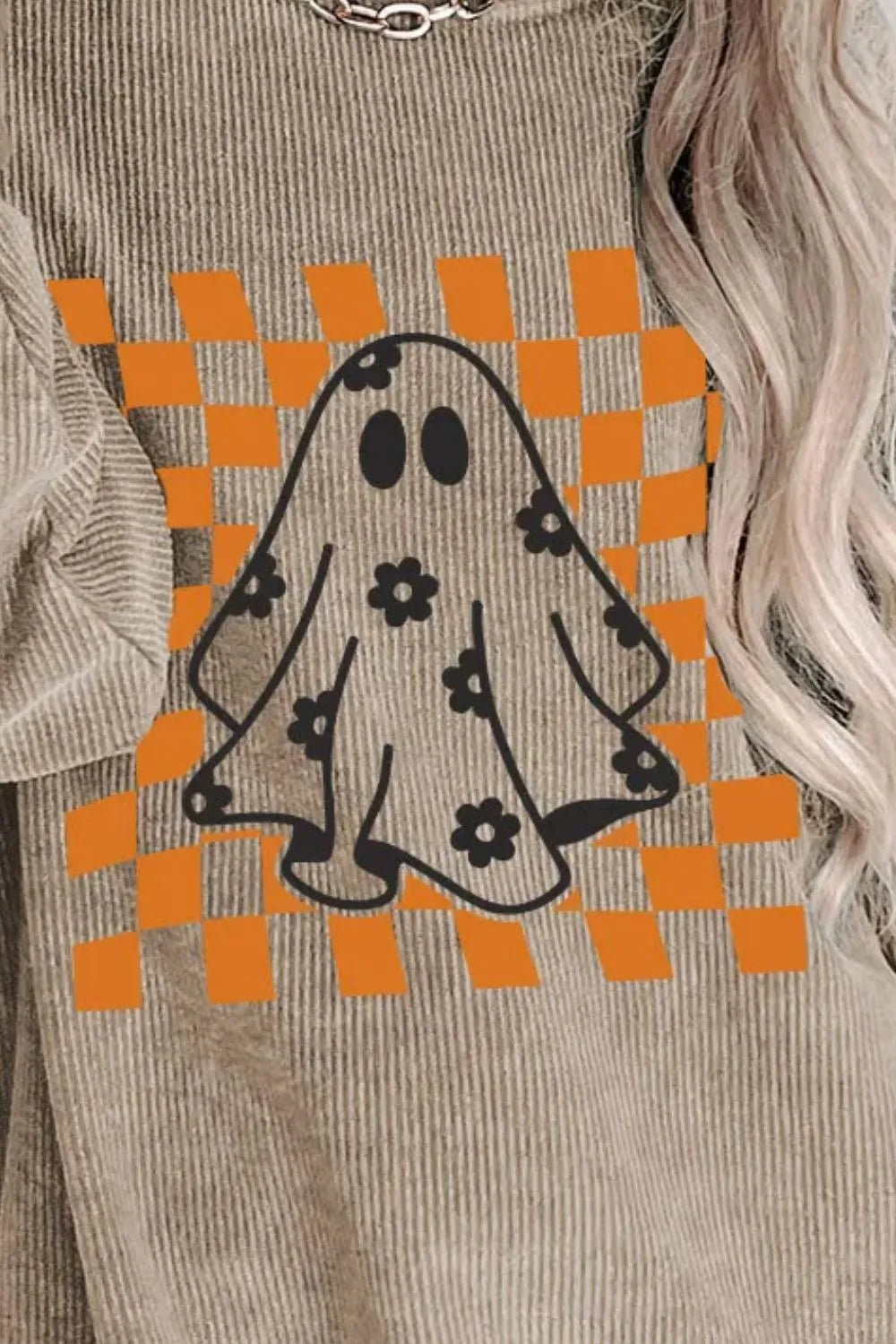 Ghost Round Neck Long Sleeve Sweatshirt - Lilixa.store