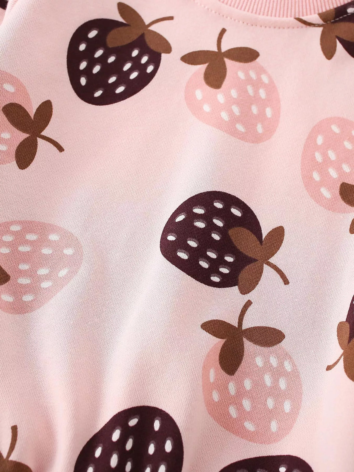 Children's Strawberry Print Crew Neck Sweatshirt - Lilixa.store
