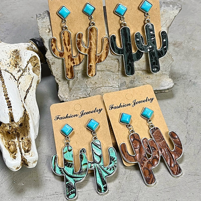 Turquoise Cactus Earrings – image 1 | Lilixa Trending Jewelry