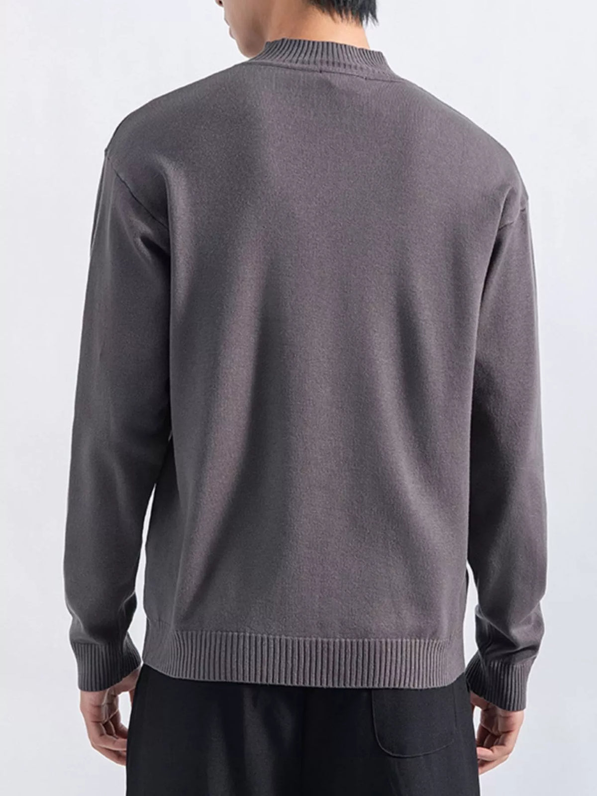 Men's Plus Size Minimalist Mock Neck Sweater, view 10