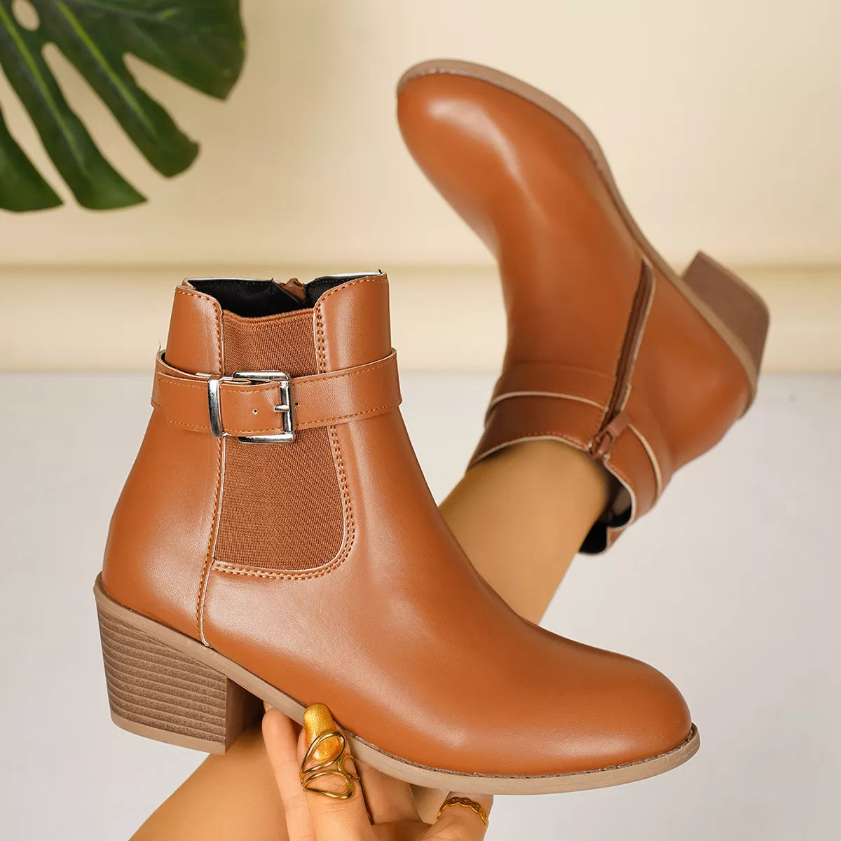 Point Toe Block Heels Boots - Lilixa.store
