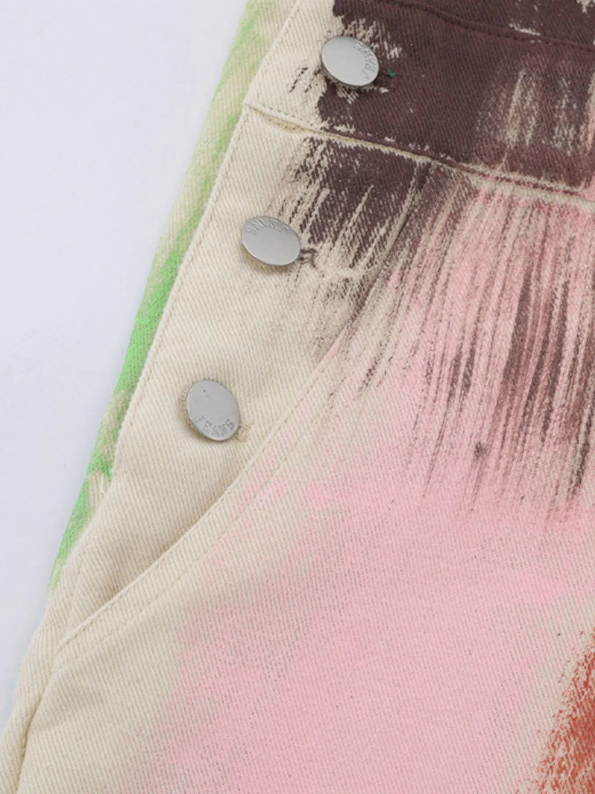 Colorful Wide Leg Overalls in Beige, view 9