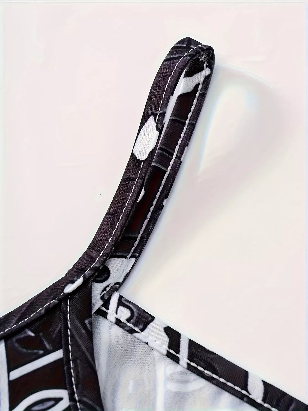Printed Spaghetti Strap Maxi Dress in Black, view 5