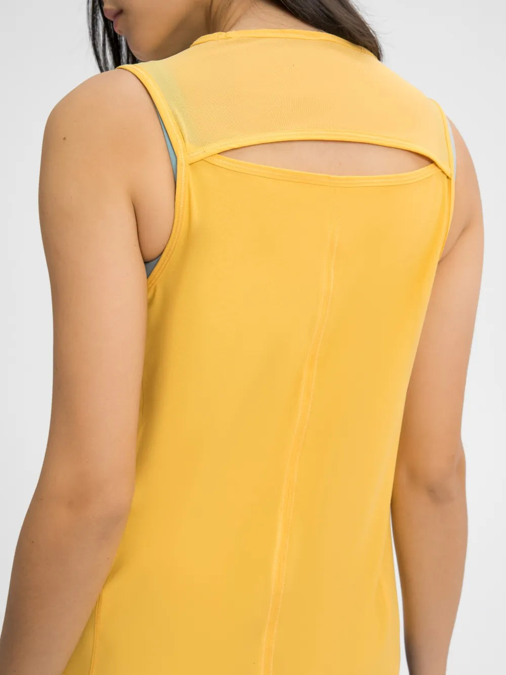 Millennia Cutout Back Round Neck Active Tank - Lilixa.store