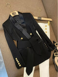 Double-Breasted Slim Fit Blazer - Lilixa.store