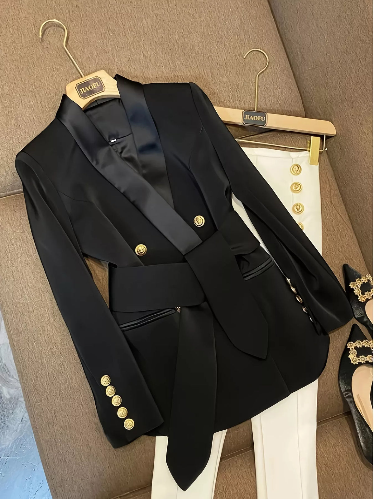 Double-Breasted Slim Fit Blazer - Lilixa.store
