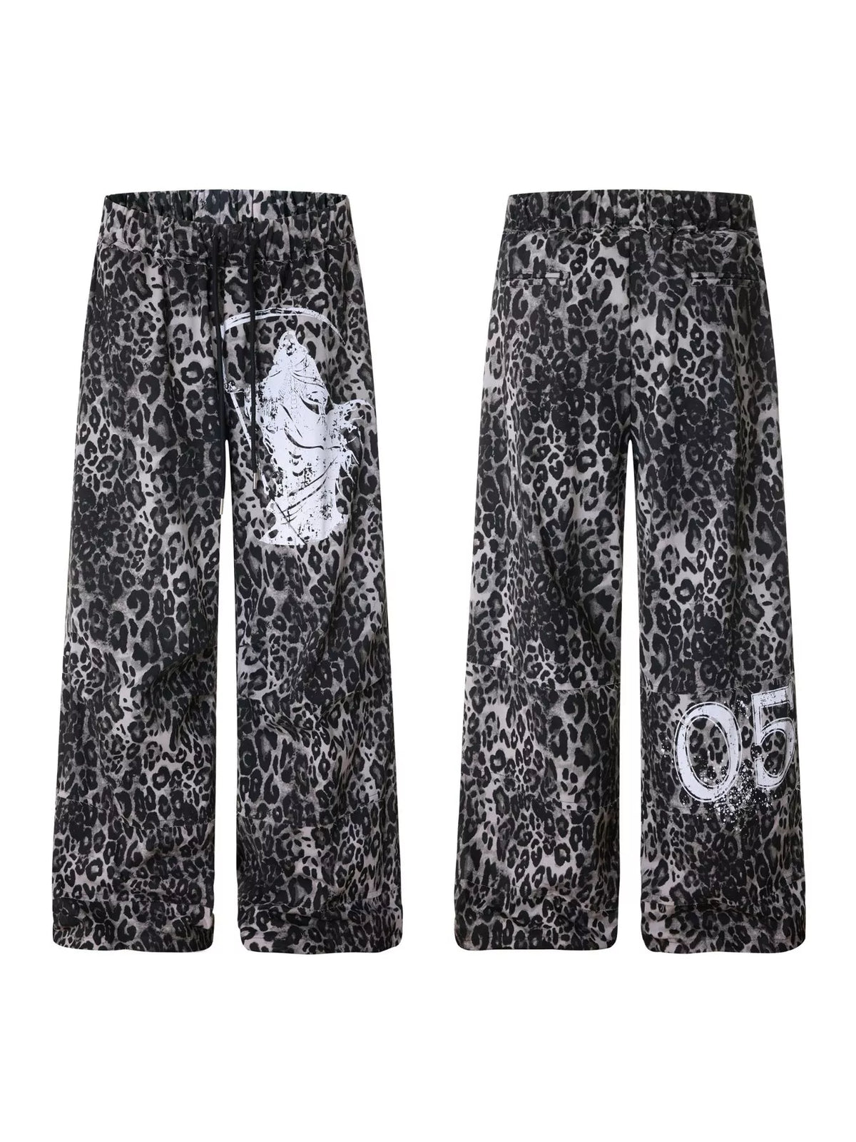 Men's Leopard Print Wide-Leg Pants in Leopard Color, view 4