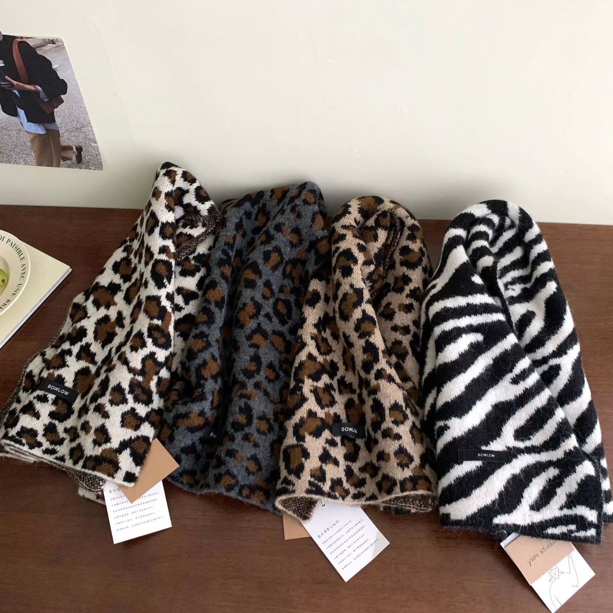 Animal Print Plush Winter Scarf - Lilixa.store