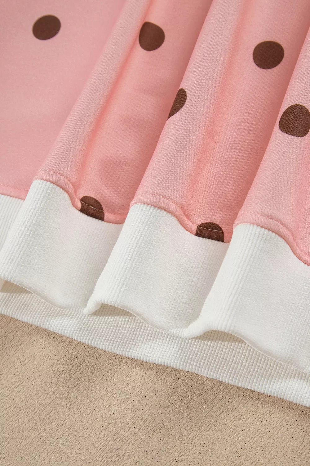Polka Dot Long Sleeve Sweatshirt and Shorts Lounge Set - Lilixa.store