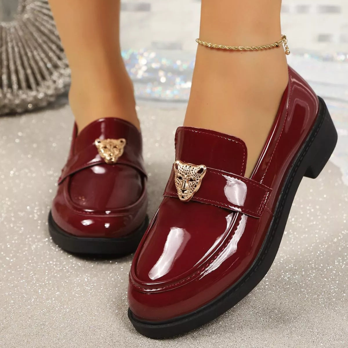 Round Toe Block Heel Loafers - Lilixa.store