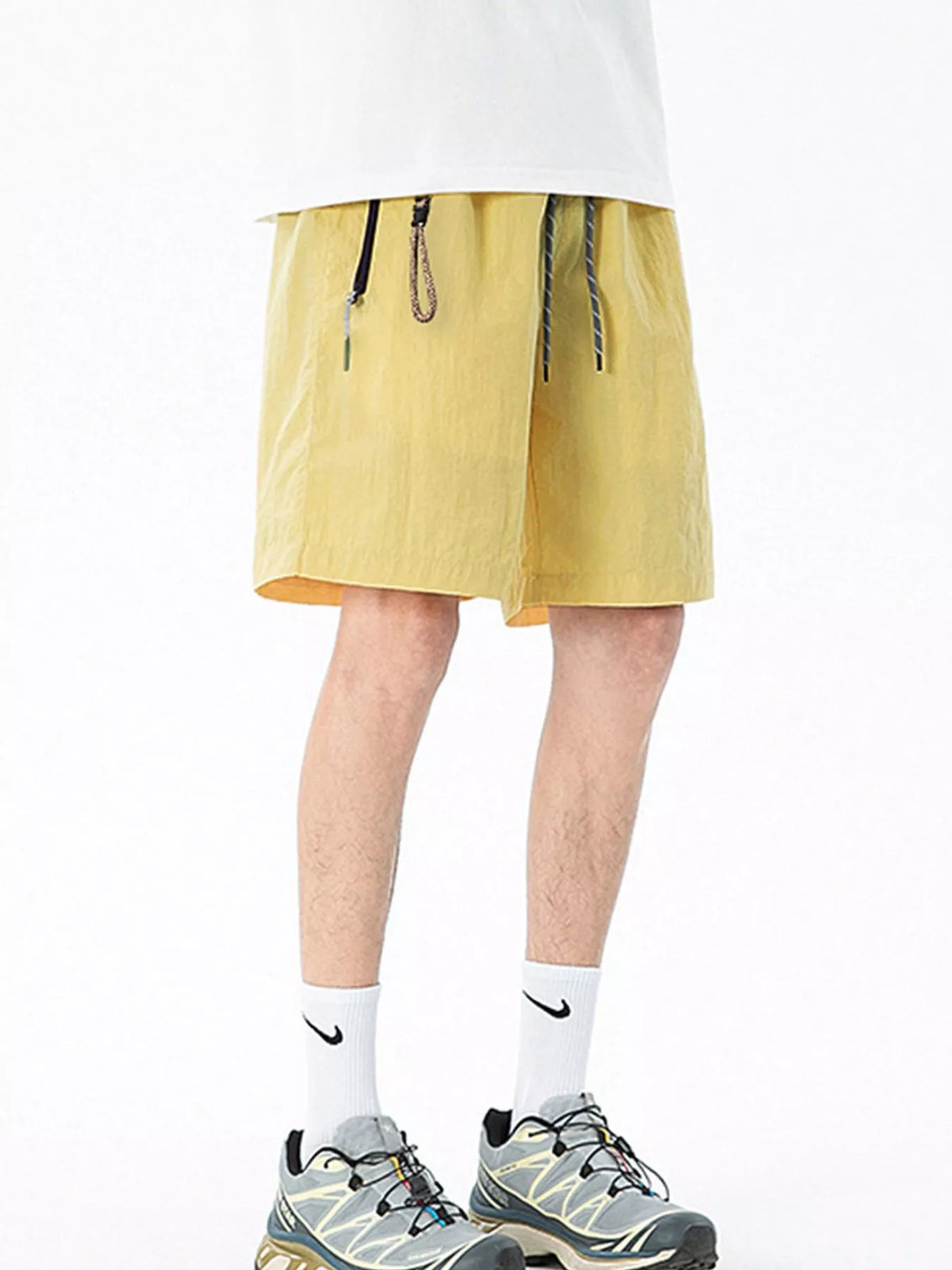 Men's Lightweight Drawstring Shorts with Zipper Pockets, view 2