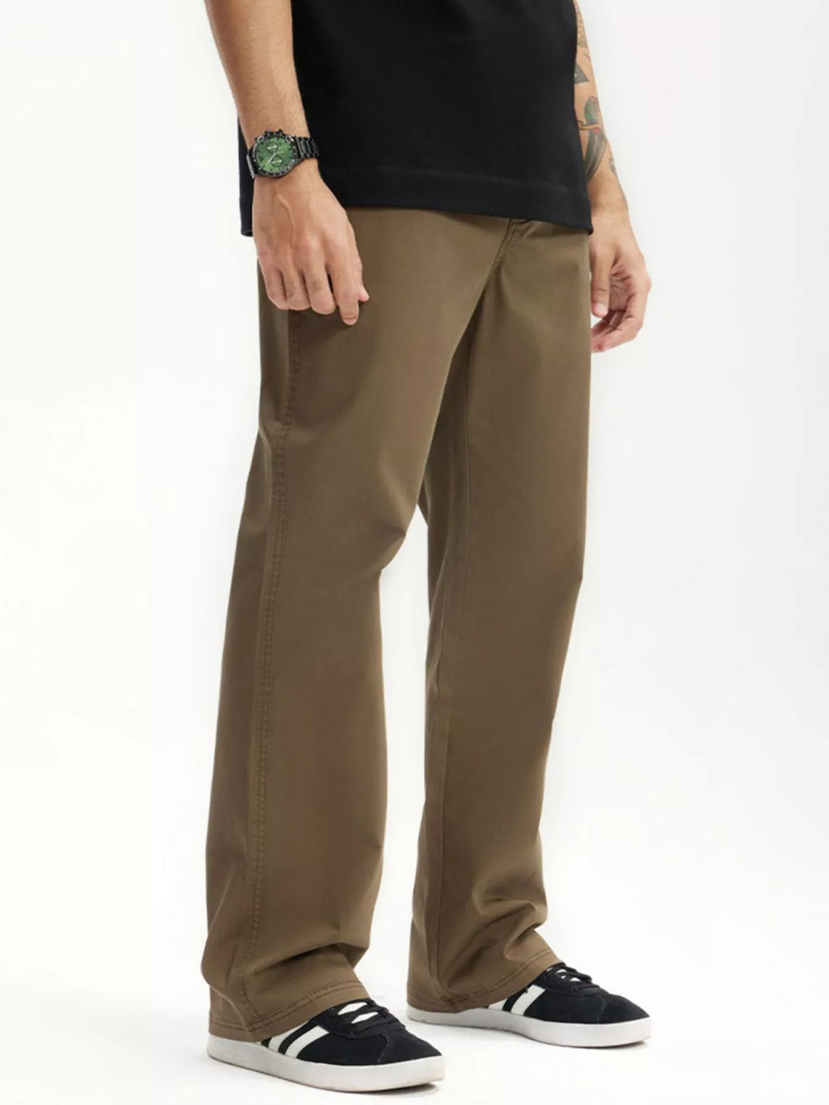 Men's Loose Fit Pants in Deep Khaki