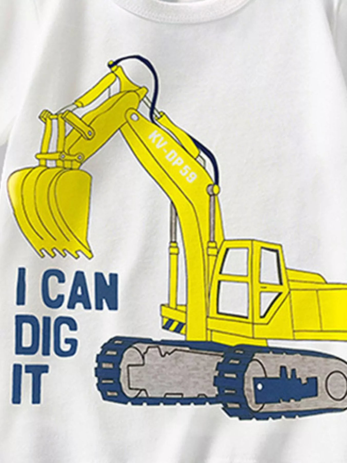 Children's Excavator Graphic Round Neck Tee - Lilixa.store