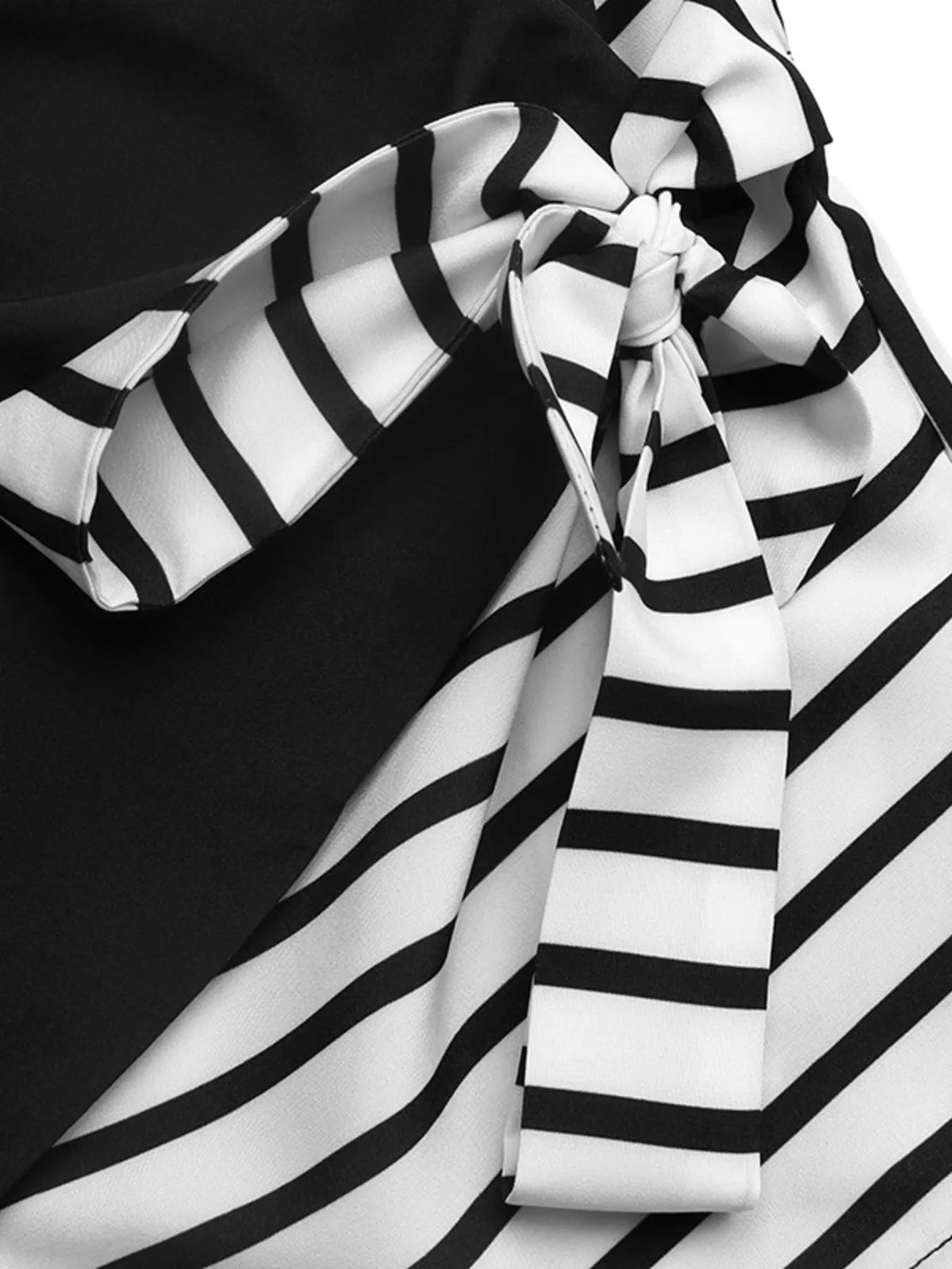 Striped Color Block Surplice Shirt - Lilixa.store