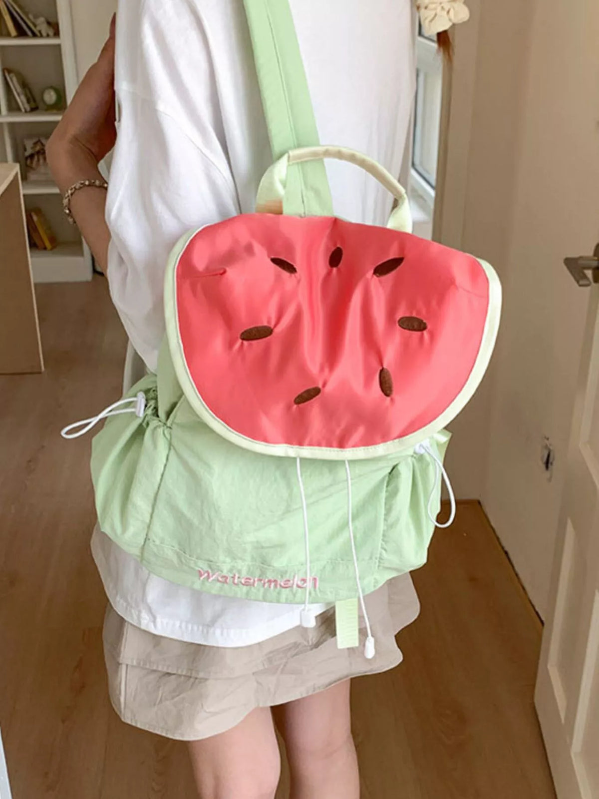 Watermelon Slice Drawstring Backpack Bag - Lilixa.store