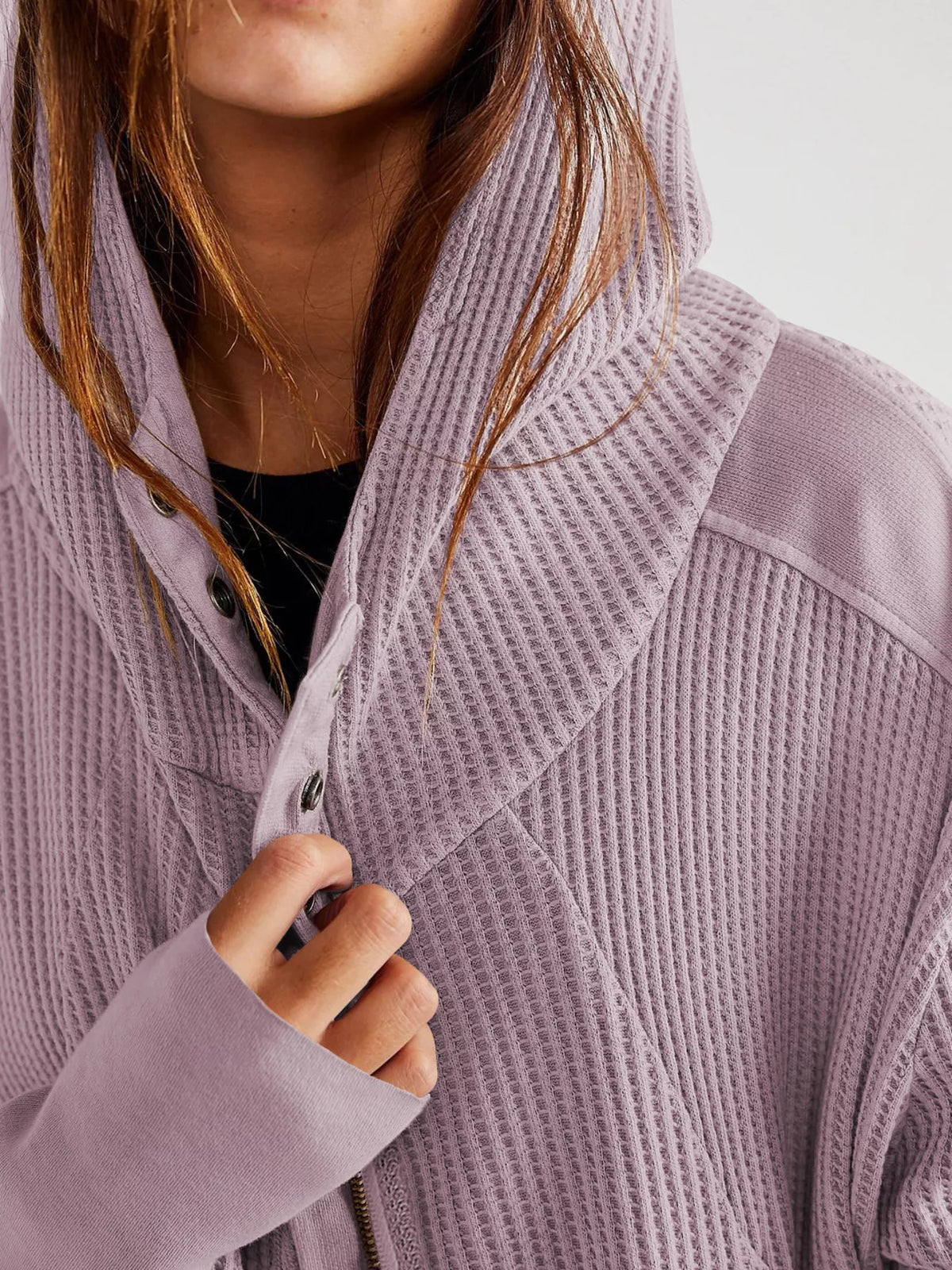 Waffle Knit Zip-Up Jacket - Lilixa.store