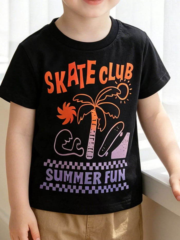 Children's Graphic Round Neck T-Shirt - Lilixa.store