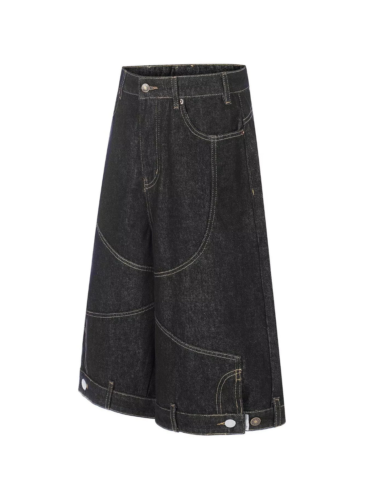 Men's Full Size High-Waisted Wide-Leg Denim Capris Plus Size - Lilixa.store