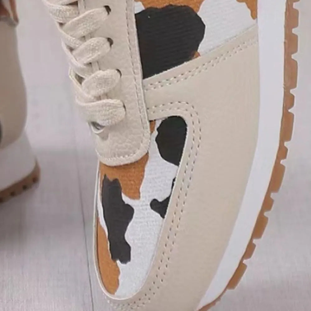 Tied Printed PU Leather Athletic - Lilixa.store
