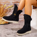 Round Toe Platform Boots - Lilixa.store