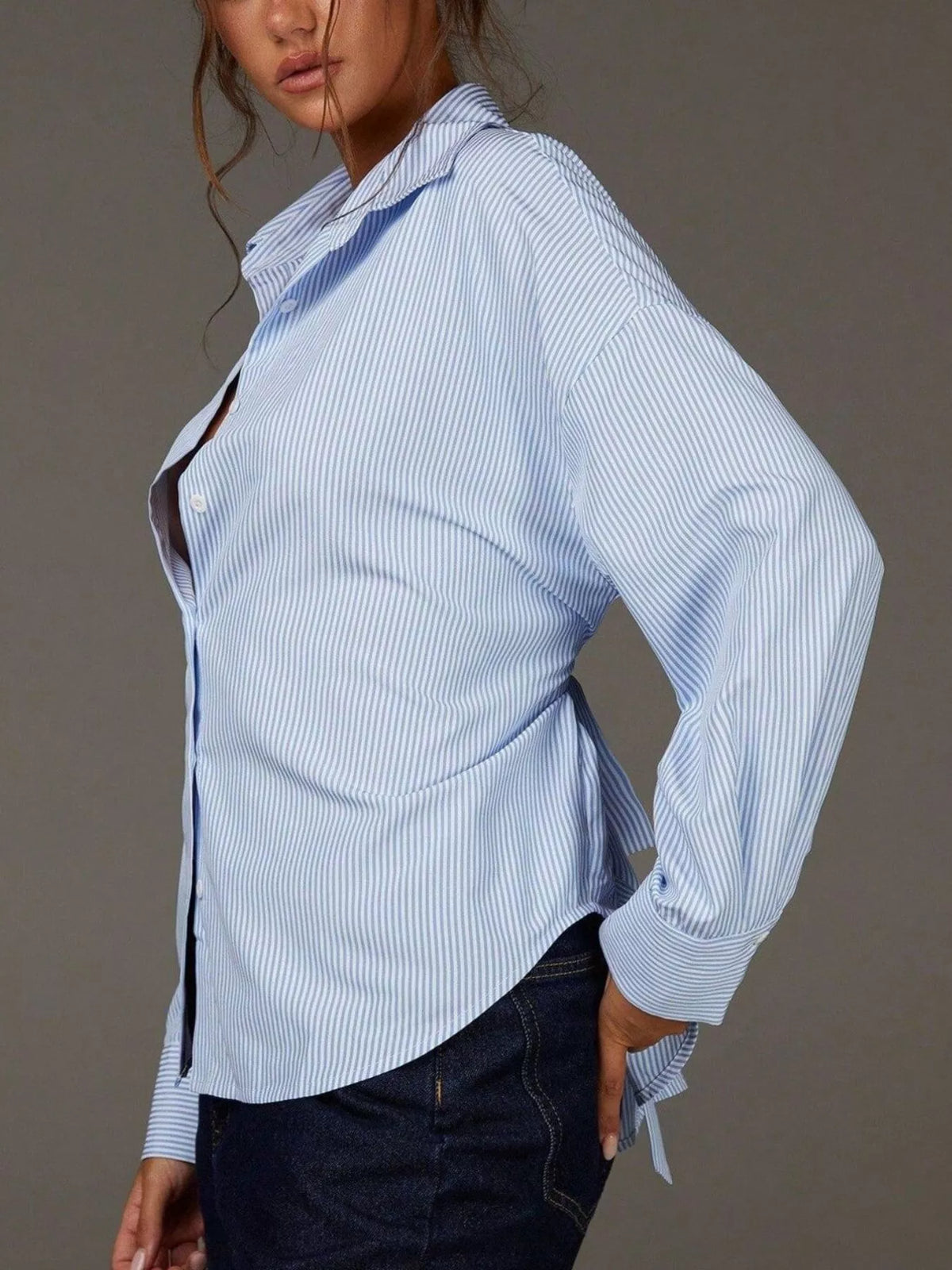 Casual Striped Button-Down Shirt, view 2