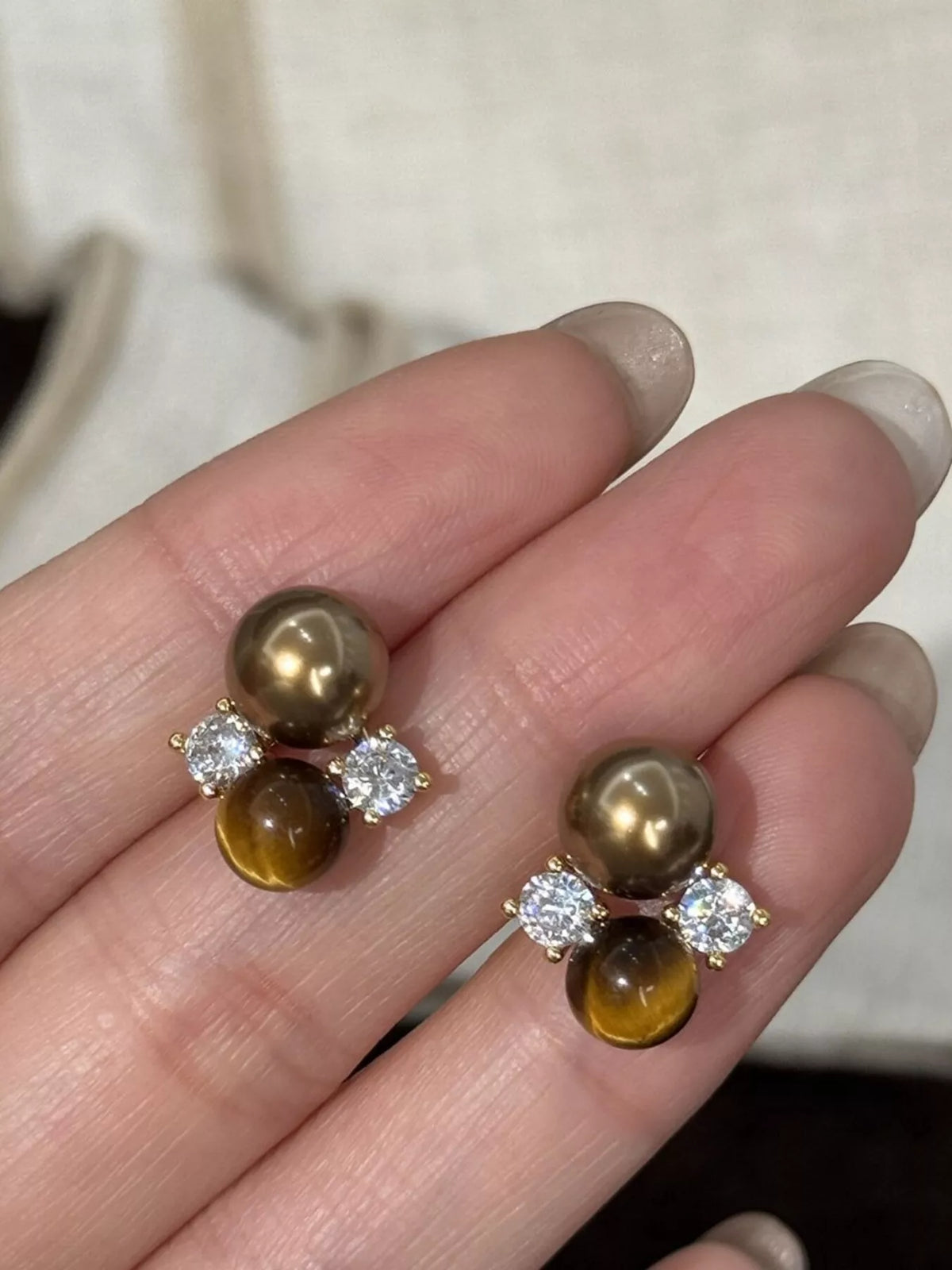 Tiger Eye Stud Earrings - Lilixa.store