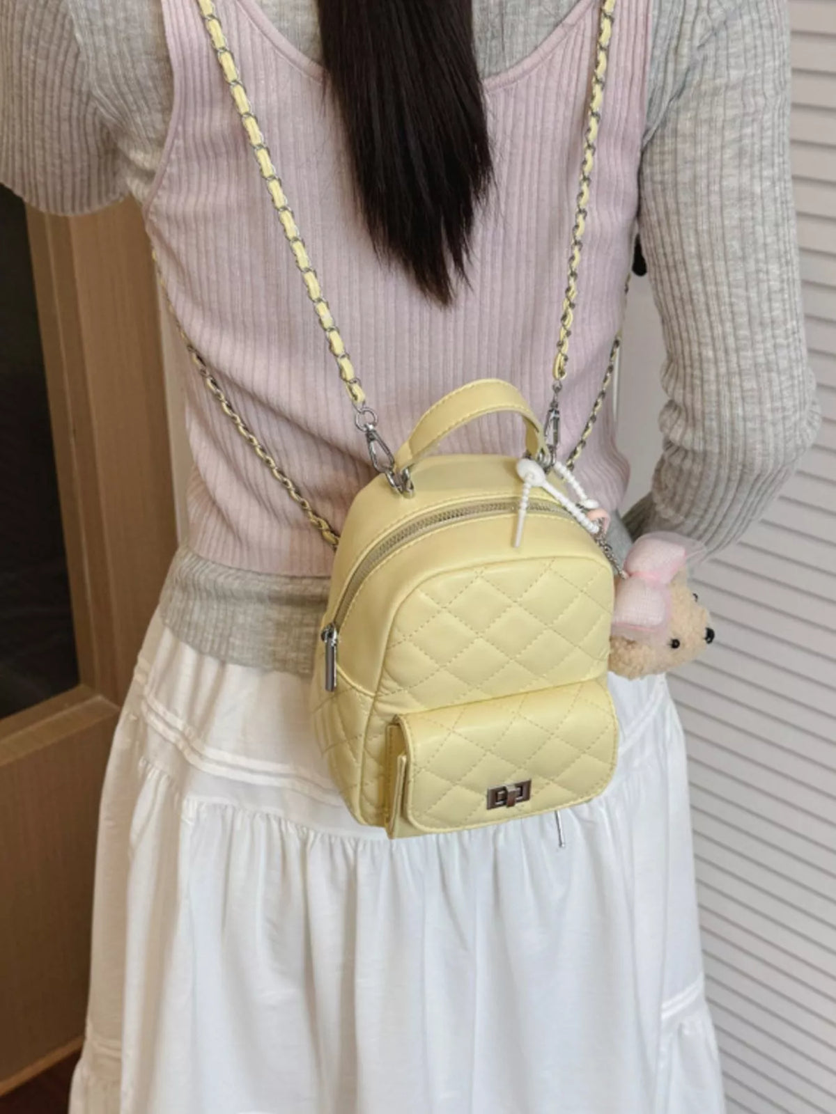 Quilted Mini Backpack Bag