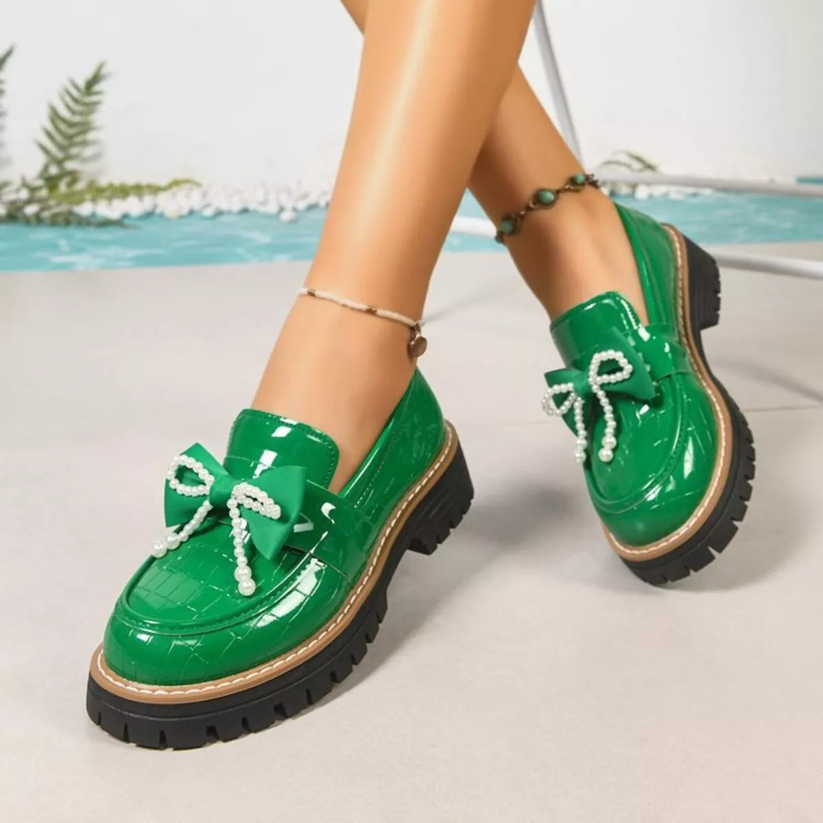 Round Toe Platform Loaferss - Lilixa.store