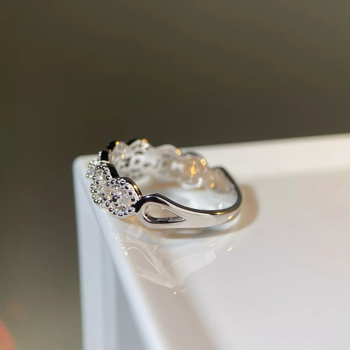 925 Sterling Silver Zircon Band Ring, view 7