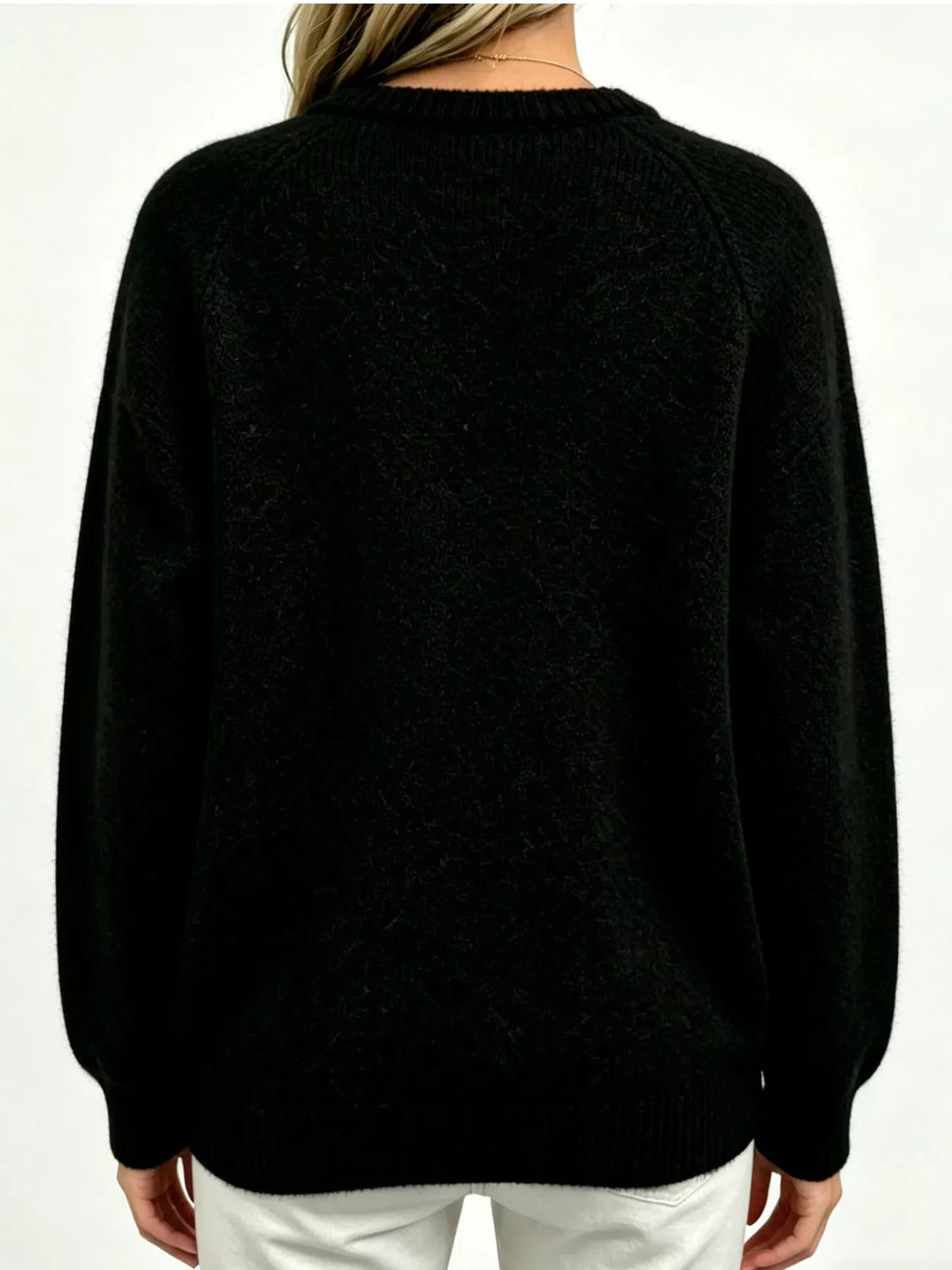 Deer Pattern Raglan Sleeve Sweater - Lilixa.store