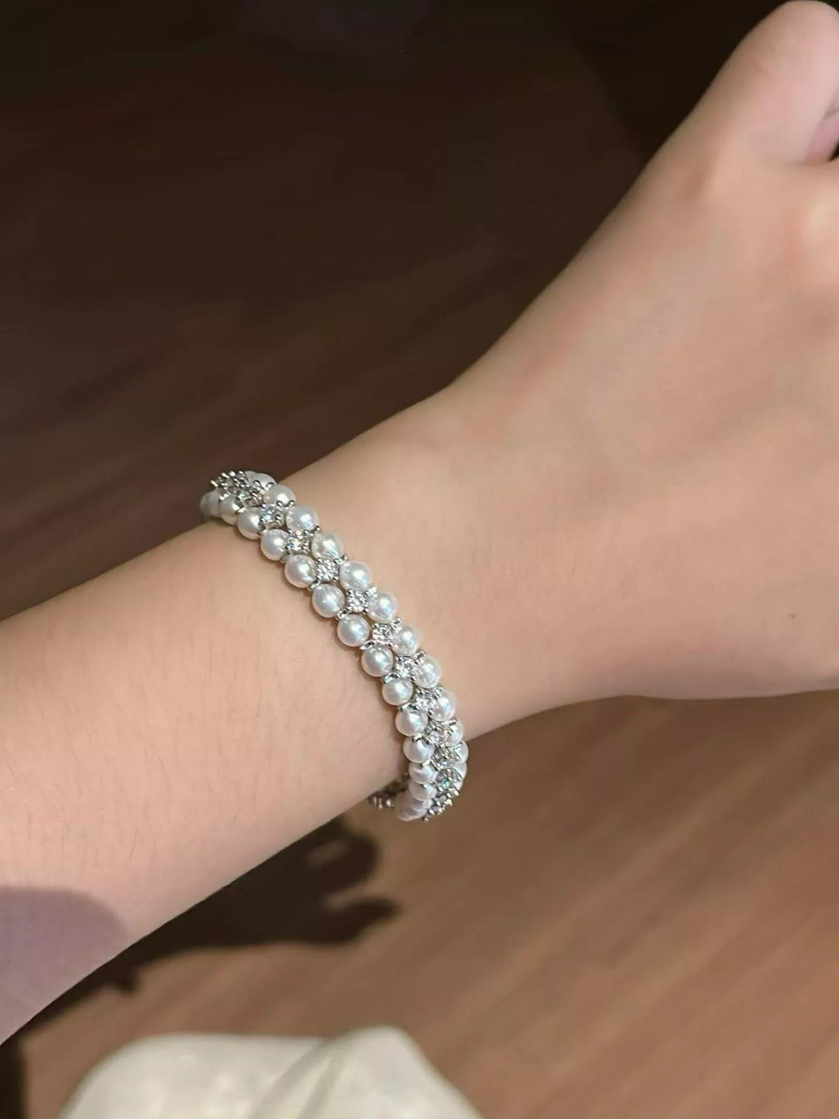 Pearl & Zircon Embellished Bracelet