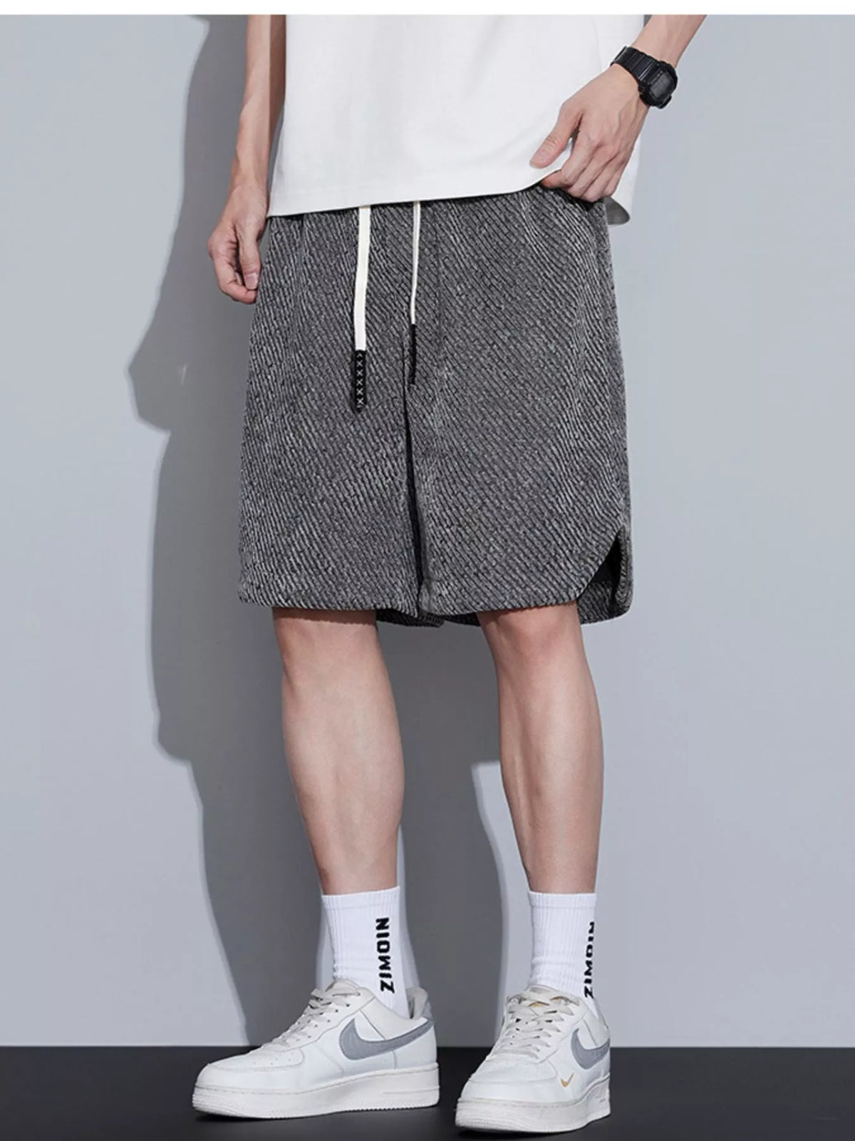 Men's Plus Size Drawstring Loose Fit Shorts, view 6