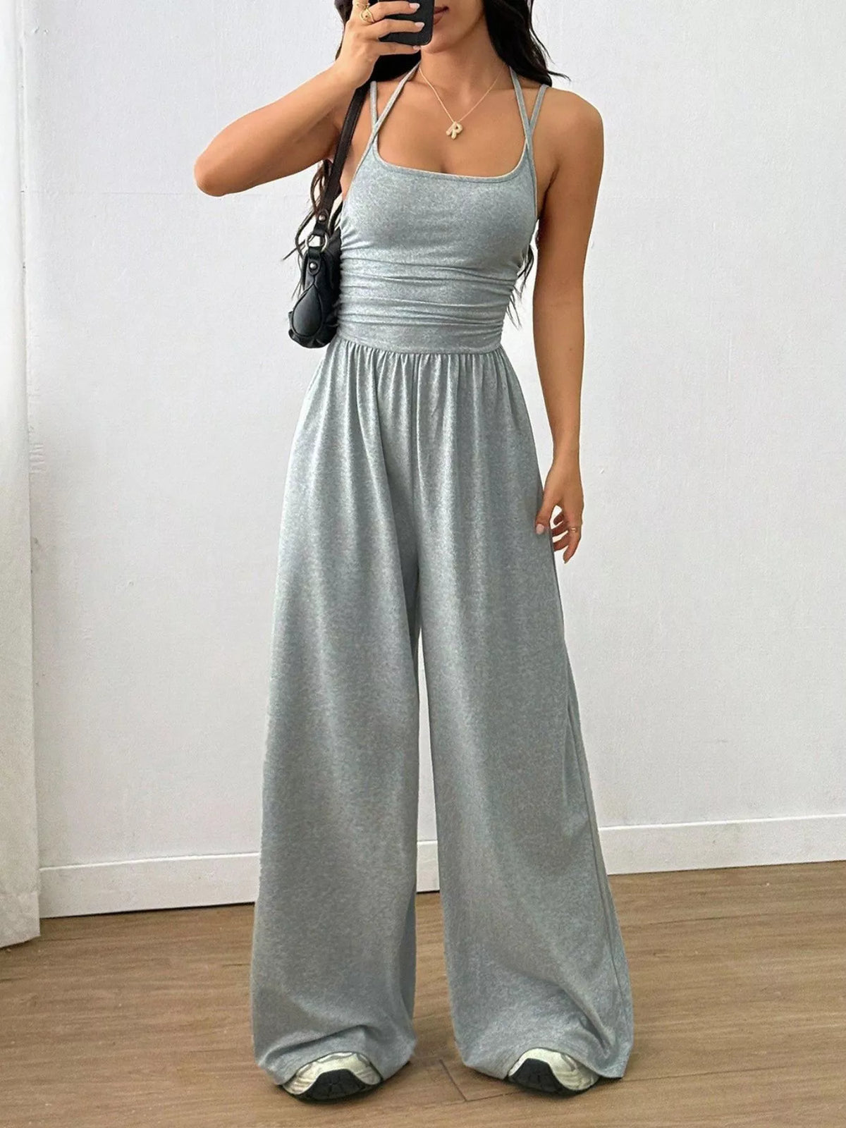 Spaghetti Strap Wide Leg Jumpsuit - Lilixa.store