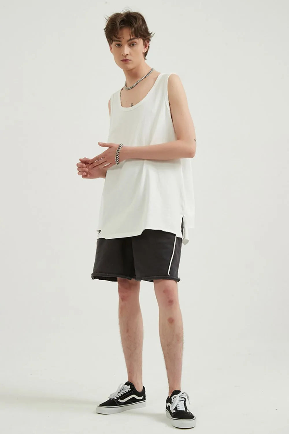 Men's Round Neck Wide Strap Tank - Lilixa.store