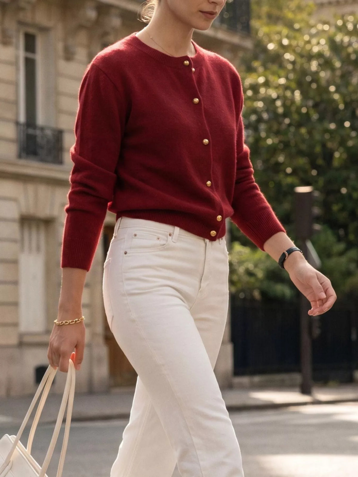 Classic Button-Down Knit Cardigan, view 18