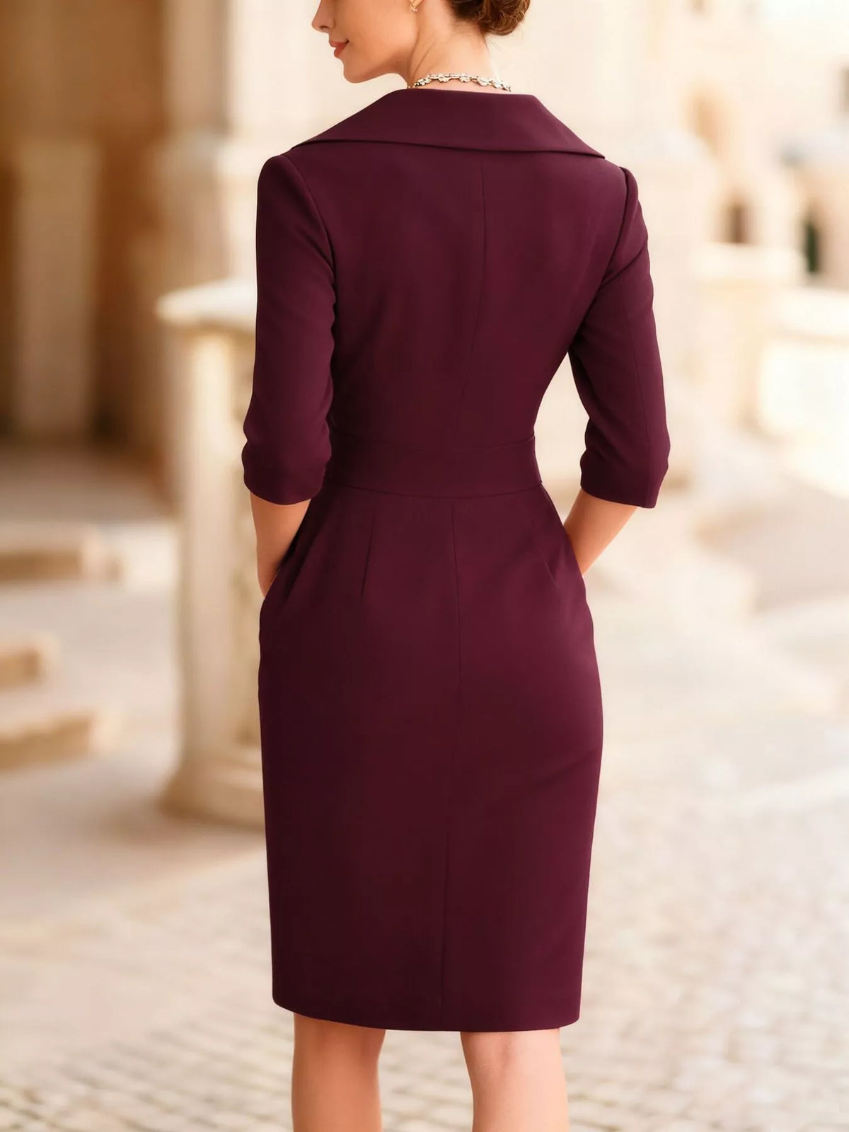 Surplice Long Sleeve Dress - Lilixa.store