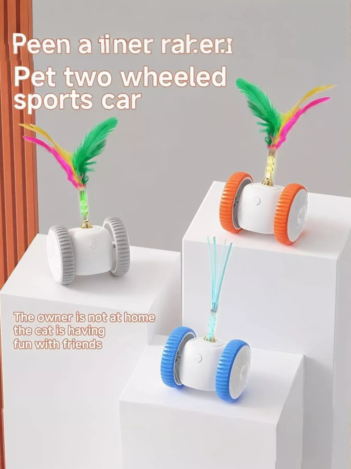Interactive Self-Rotating Feather Pet Chase Toy - Lilixa.store