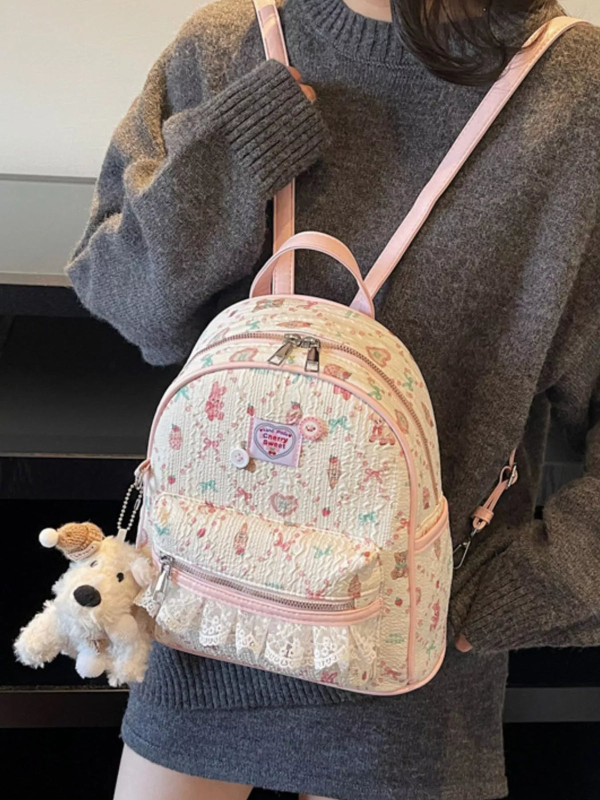 Lace Detail Backpack Bag - Lilixa.store