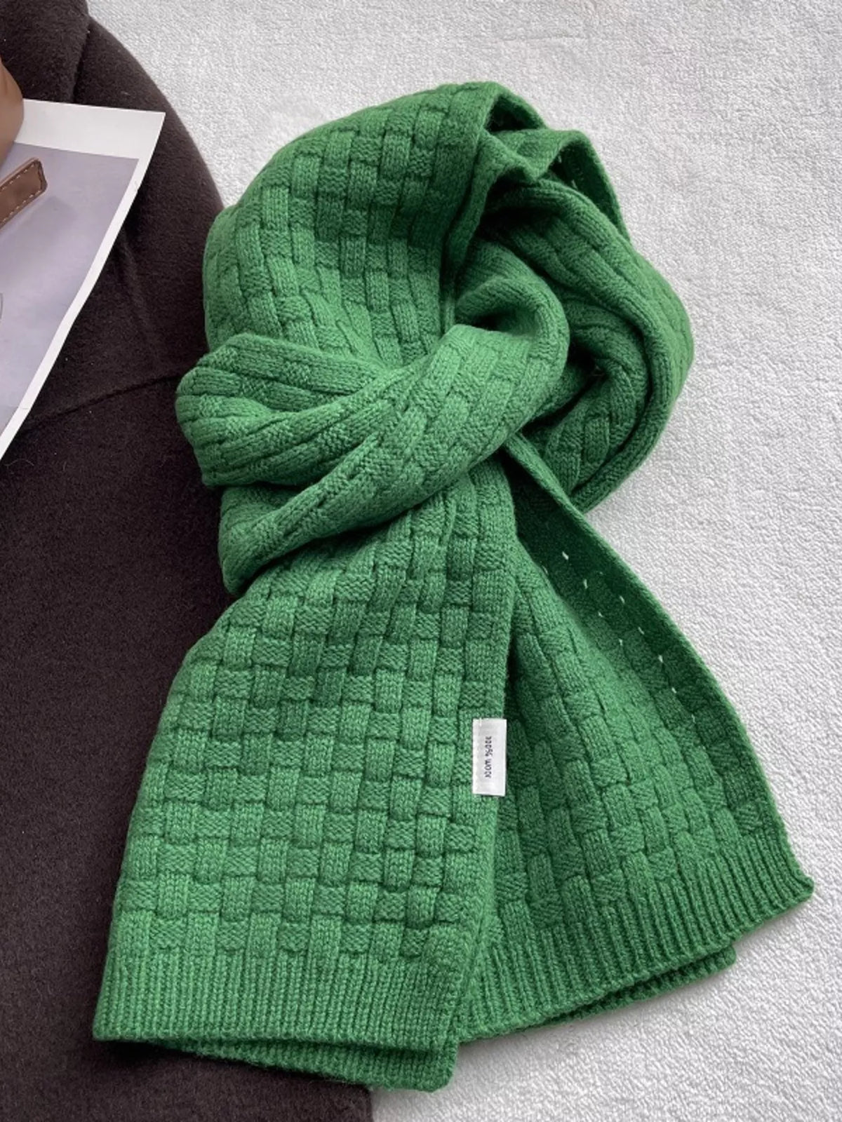 Wool Woven Pattern Knitted Scarf - Lilixa.store