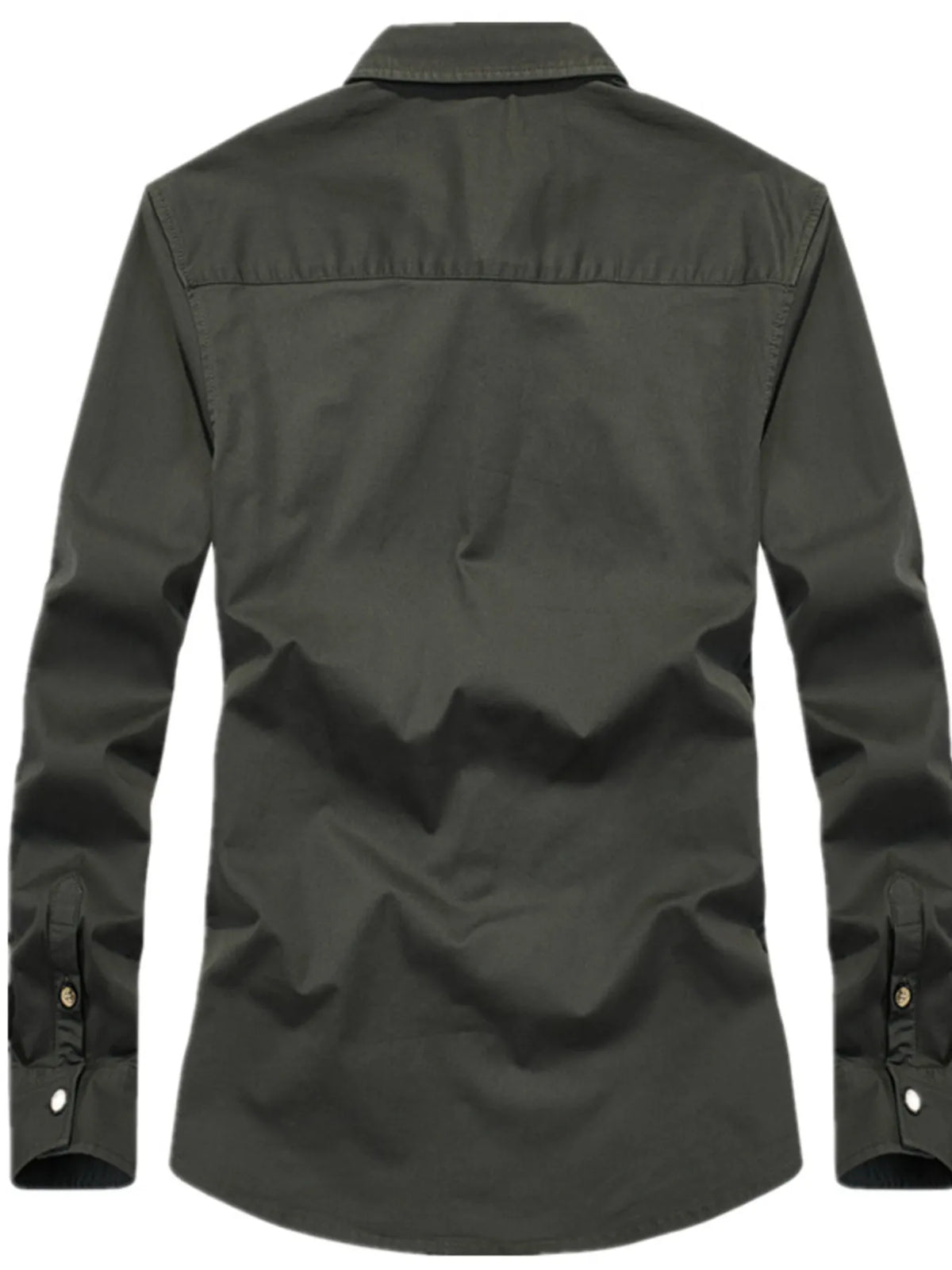 Men's Plus Size Casual Long Sleeve Shirt with Dual Chest Pockets