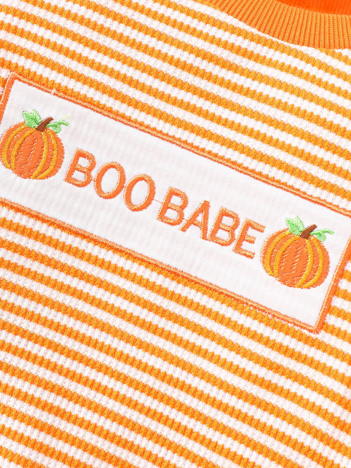 Children's Halloween Pumpkin Striped Long Sleeve Pajama Set - Lilixa.store