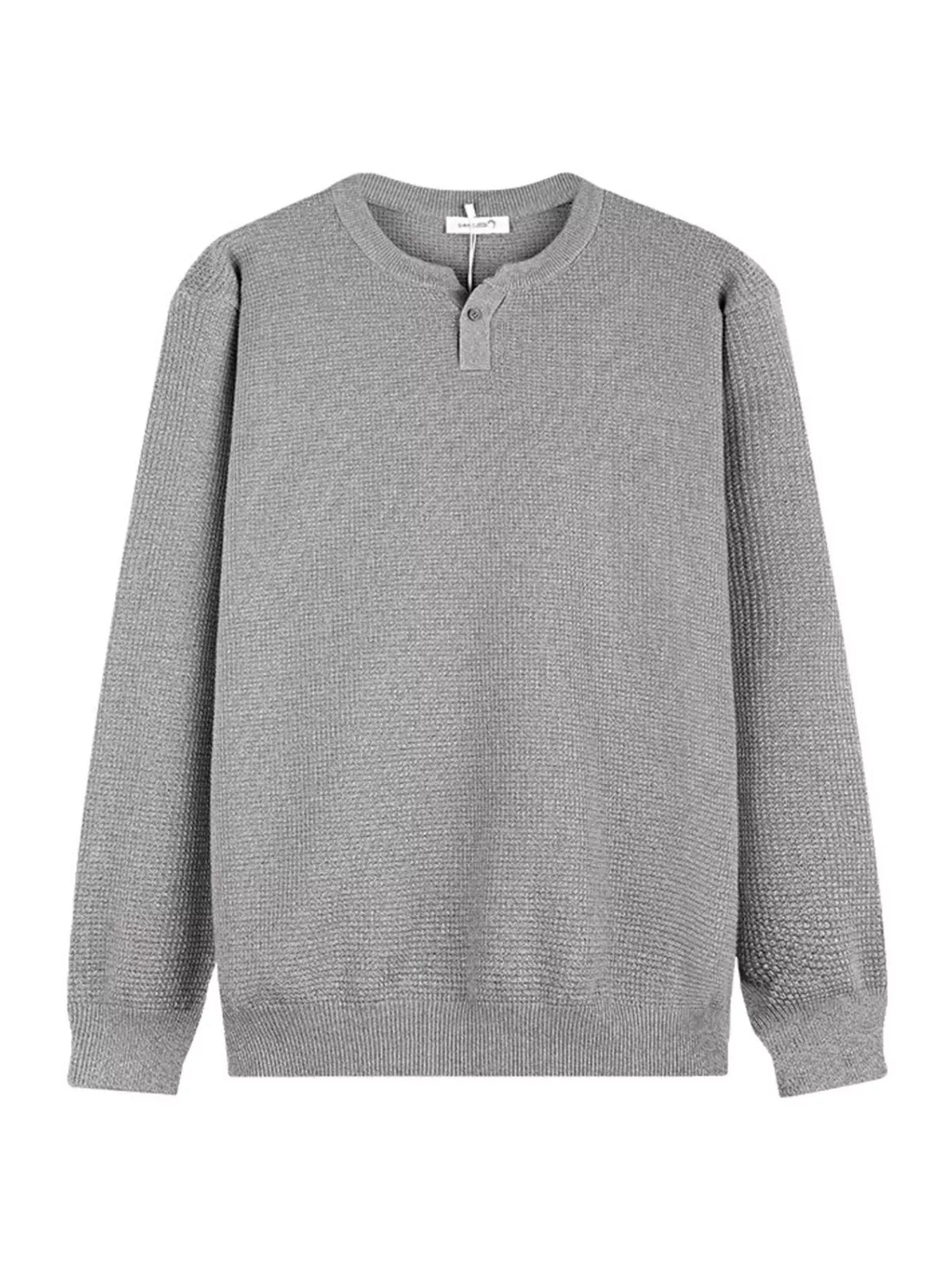 Men's Plus Size Button Detail Waffle Knit Top - Lilixa.store