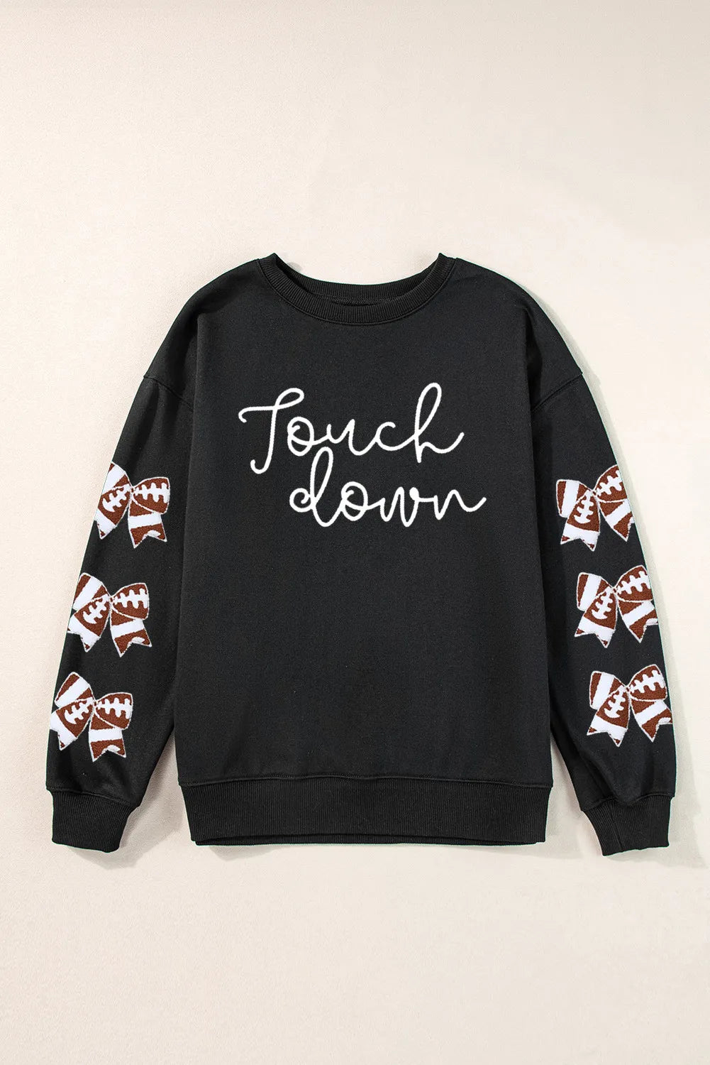 Letter Graphic Bow Long Sleeve Sweatshirt - Lilixa.store