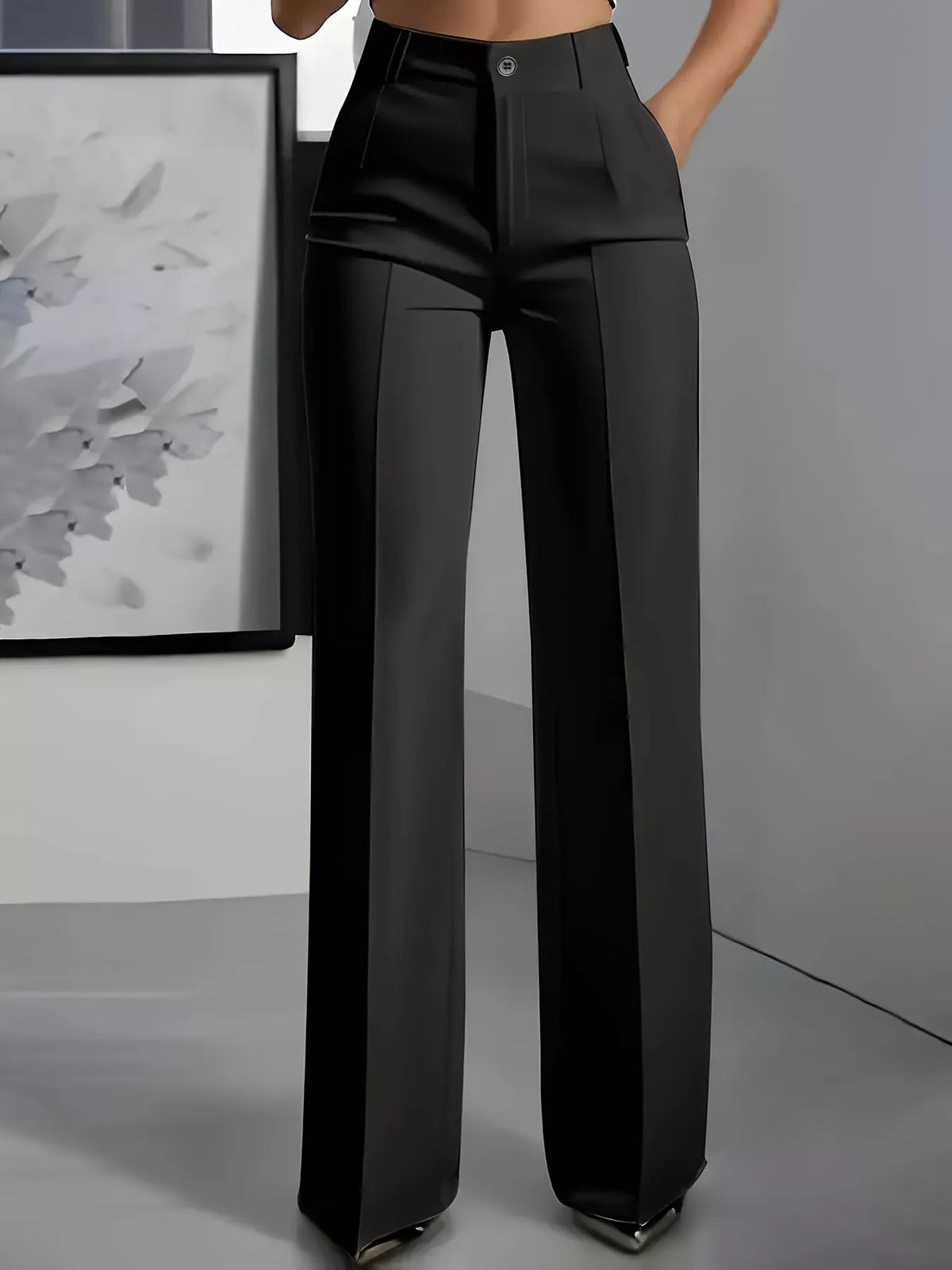 Full Size High-Waisted Wide-Leg Pants Plus Size in Black