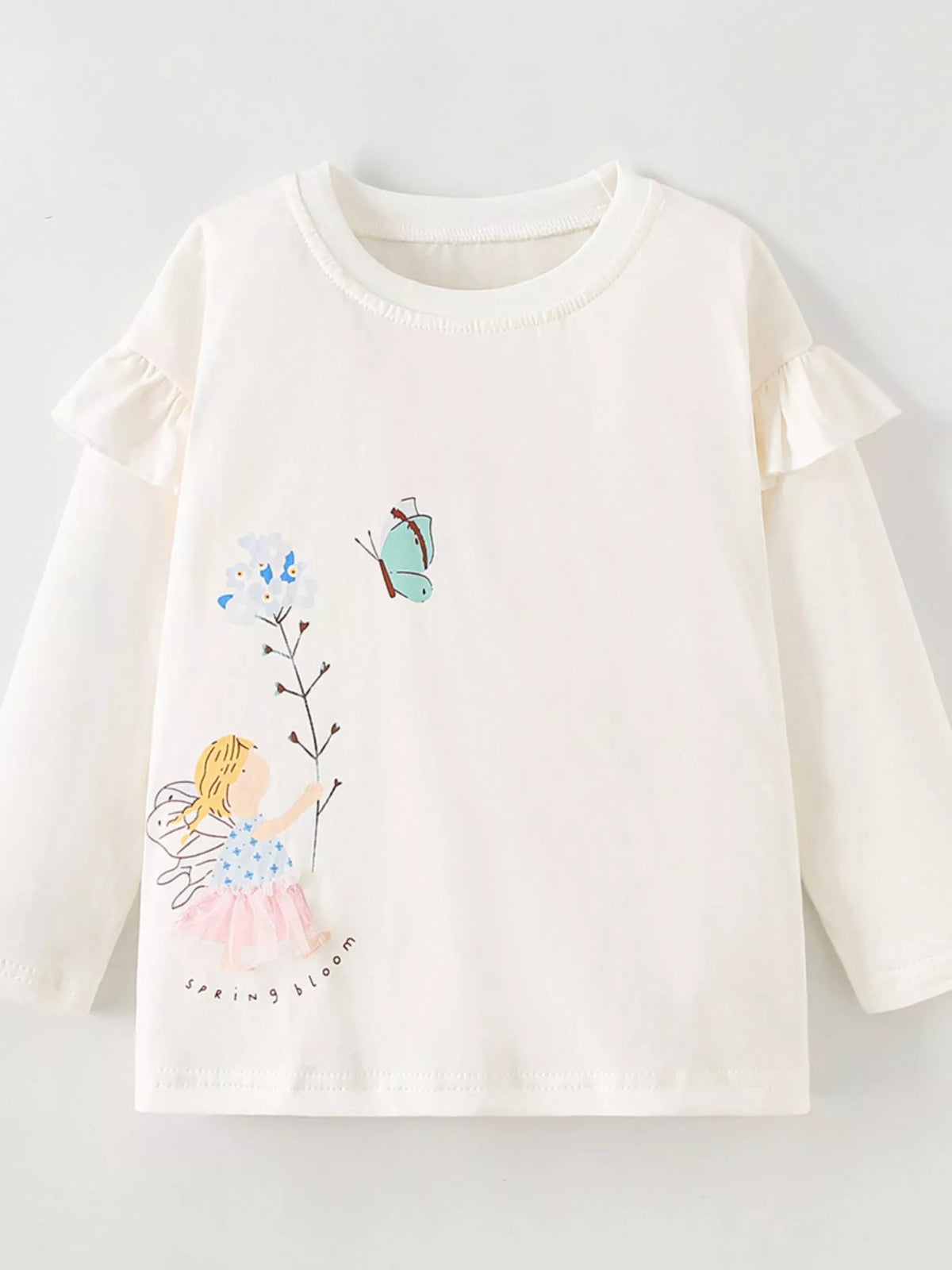 Children's Ruffle Long Sleeve Graphic T-Shirt - Lilixa.store