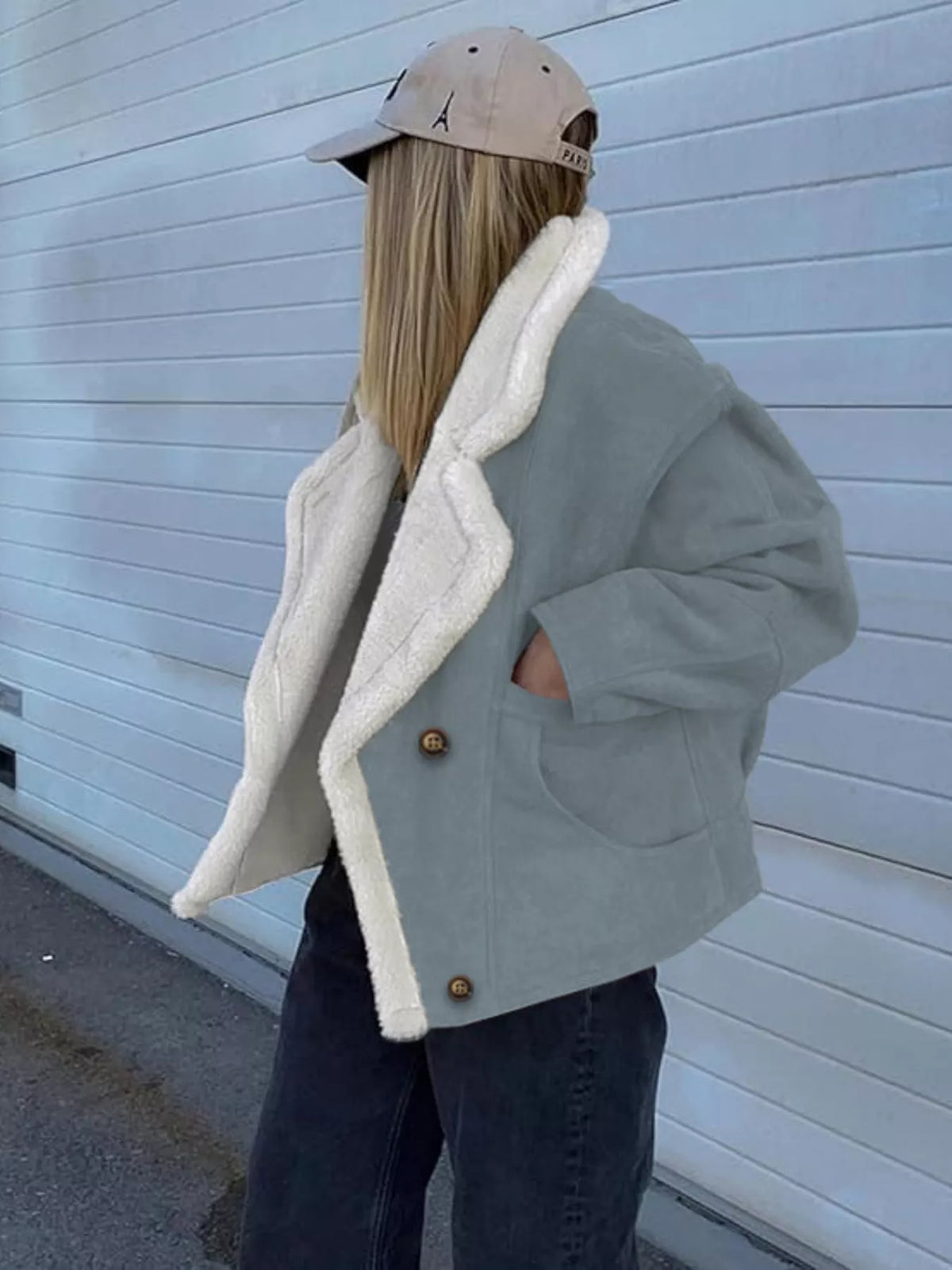 Plush Lined Dropped Shoulder Outerwear - Lilixa.store