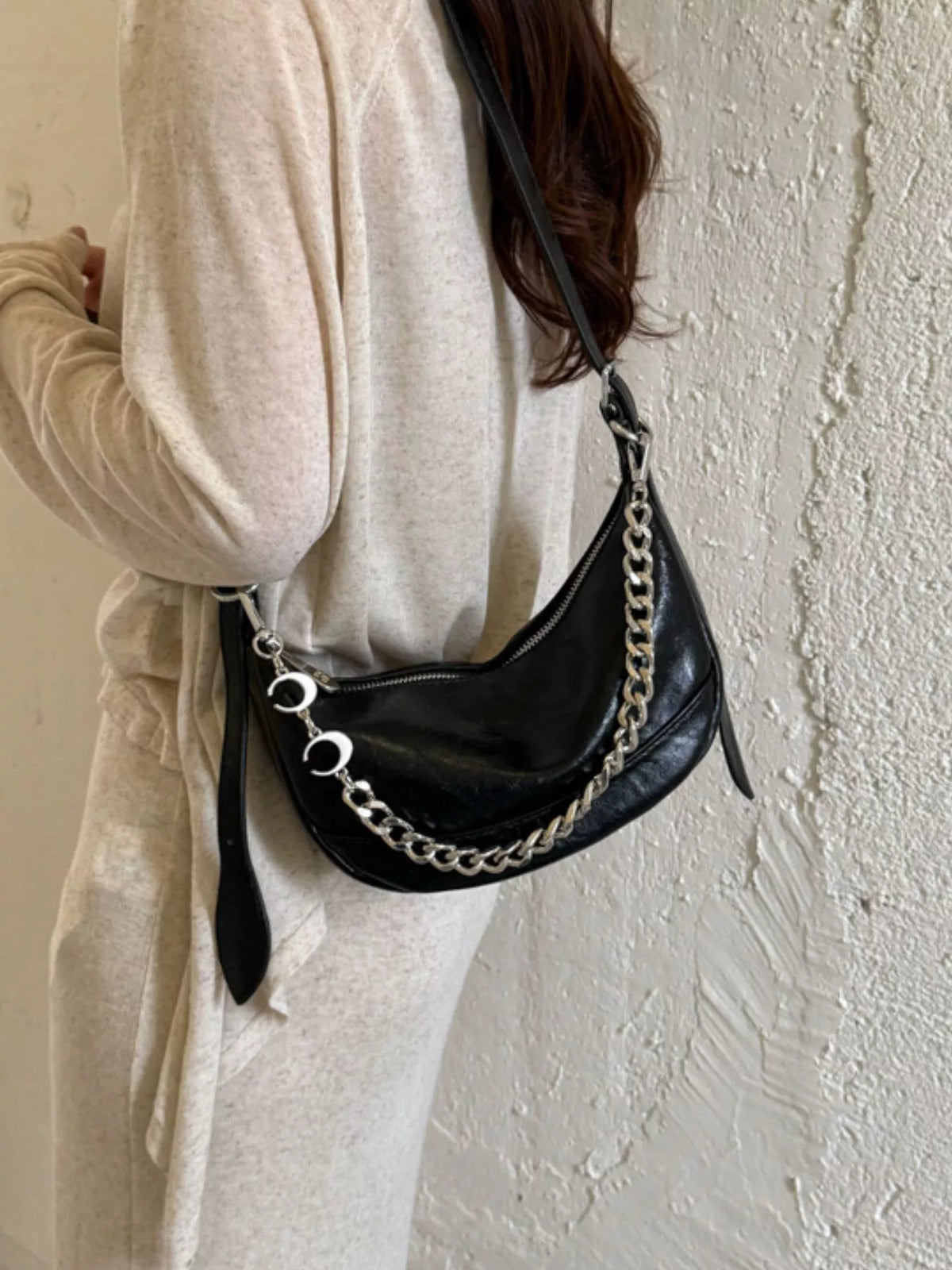 Crescent PU Leather Crossbody Bag - Lilixa.store
