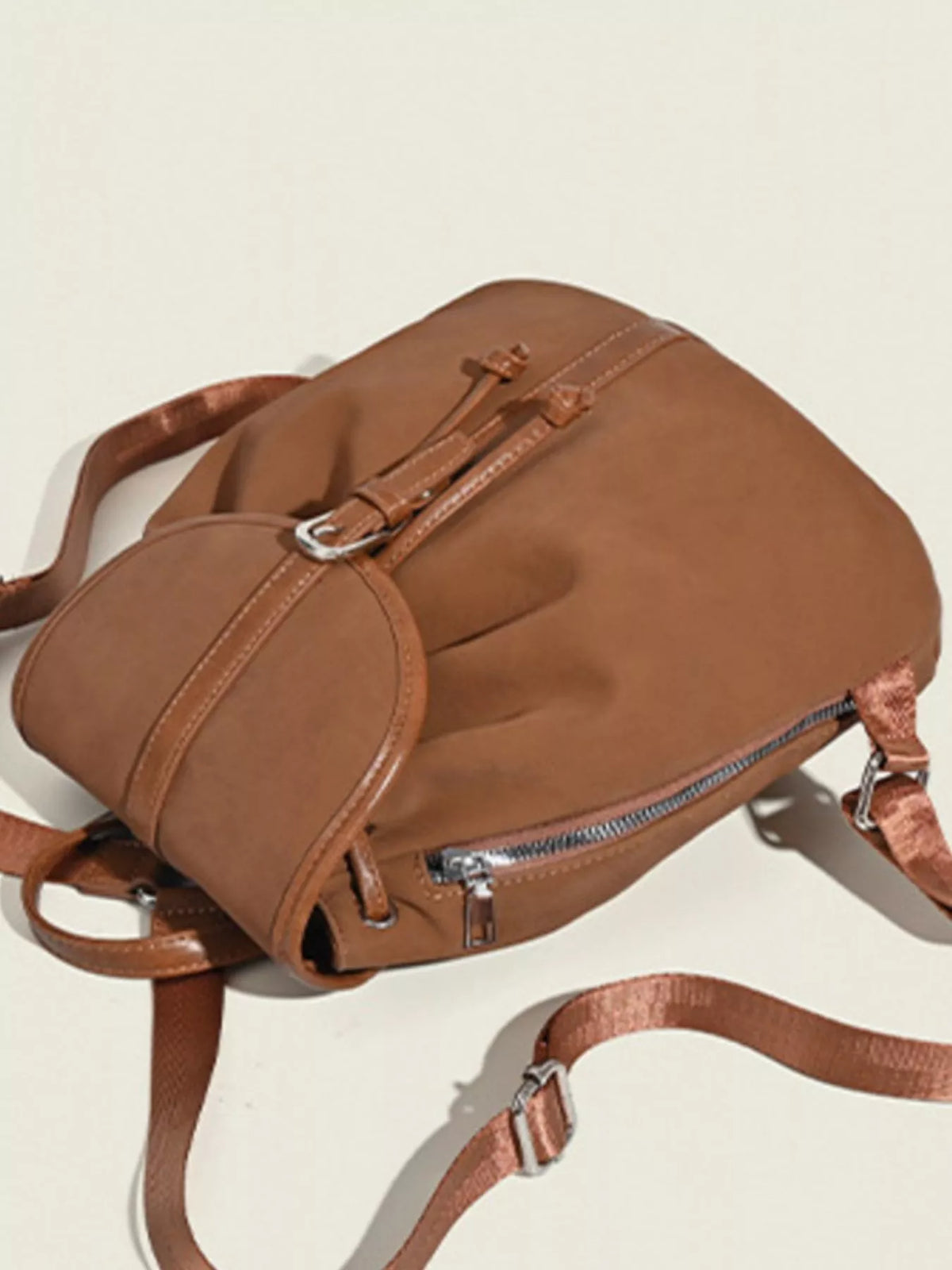 Drawstring Closure Flap Backpack Bag - Lilixa.store