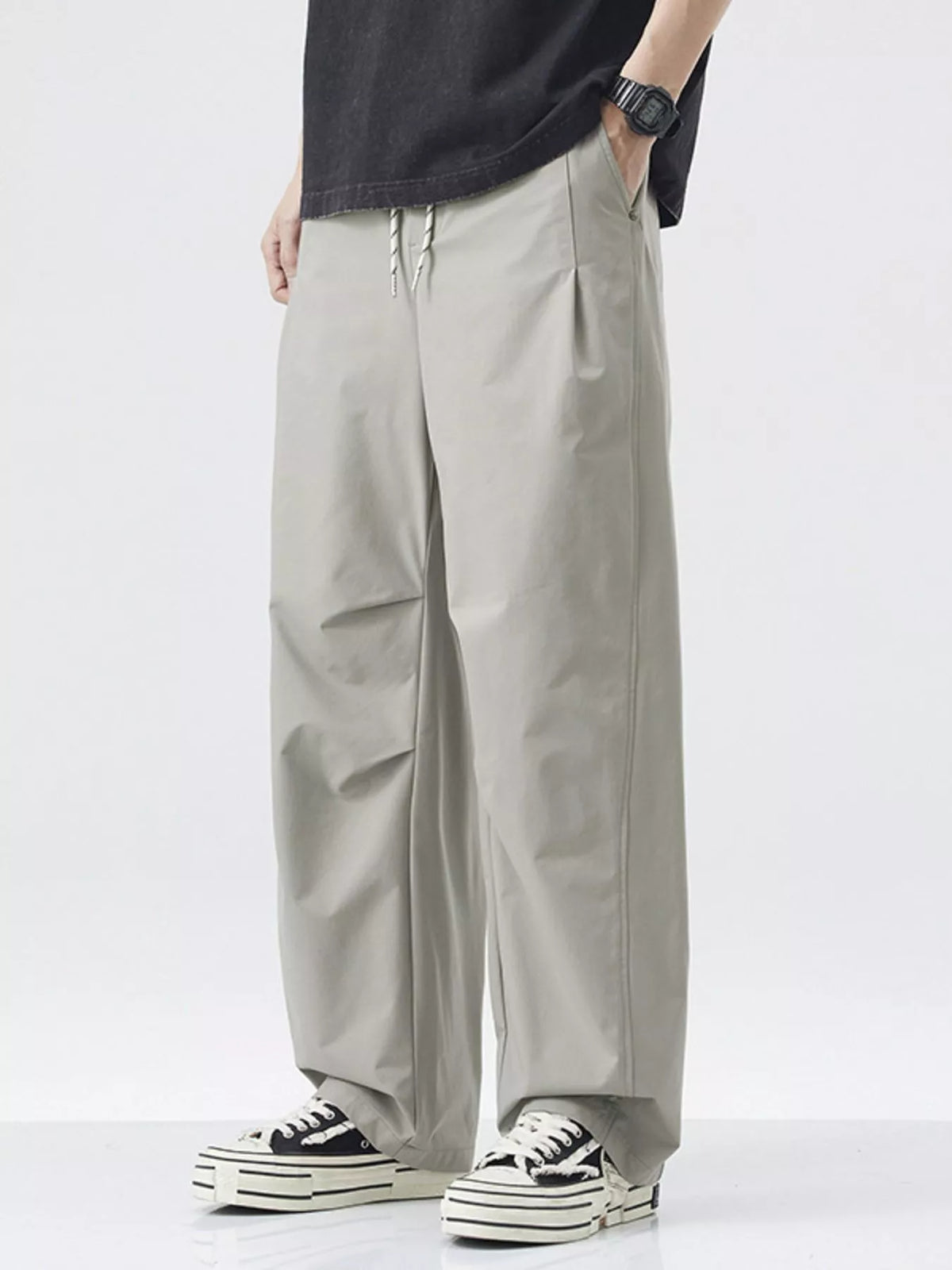 Men's Loose Fit Drawstring Cargo Pants, view 3